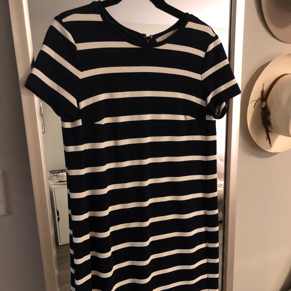 Loft navy & white shift dress